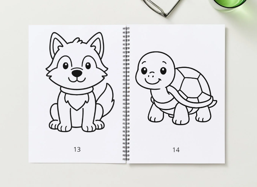 HAPPY ANIMALS COLORING BOOK