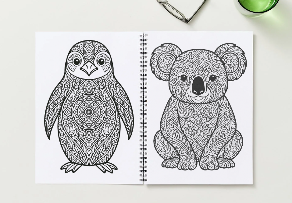 MANDALA ANIMALS COLORING PAGES/BOOK