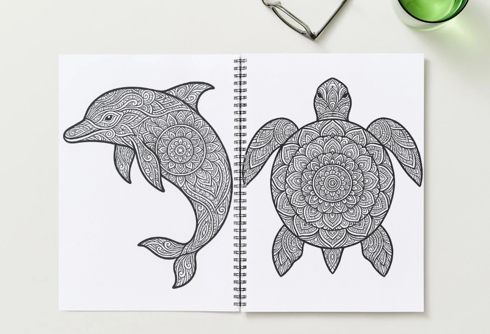 MANDALA ANIMALS COLORING PAGES/BOOK