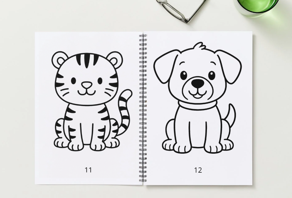 HAPPY ANIMALS COLORING BOOK