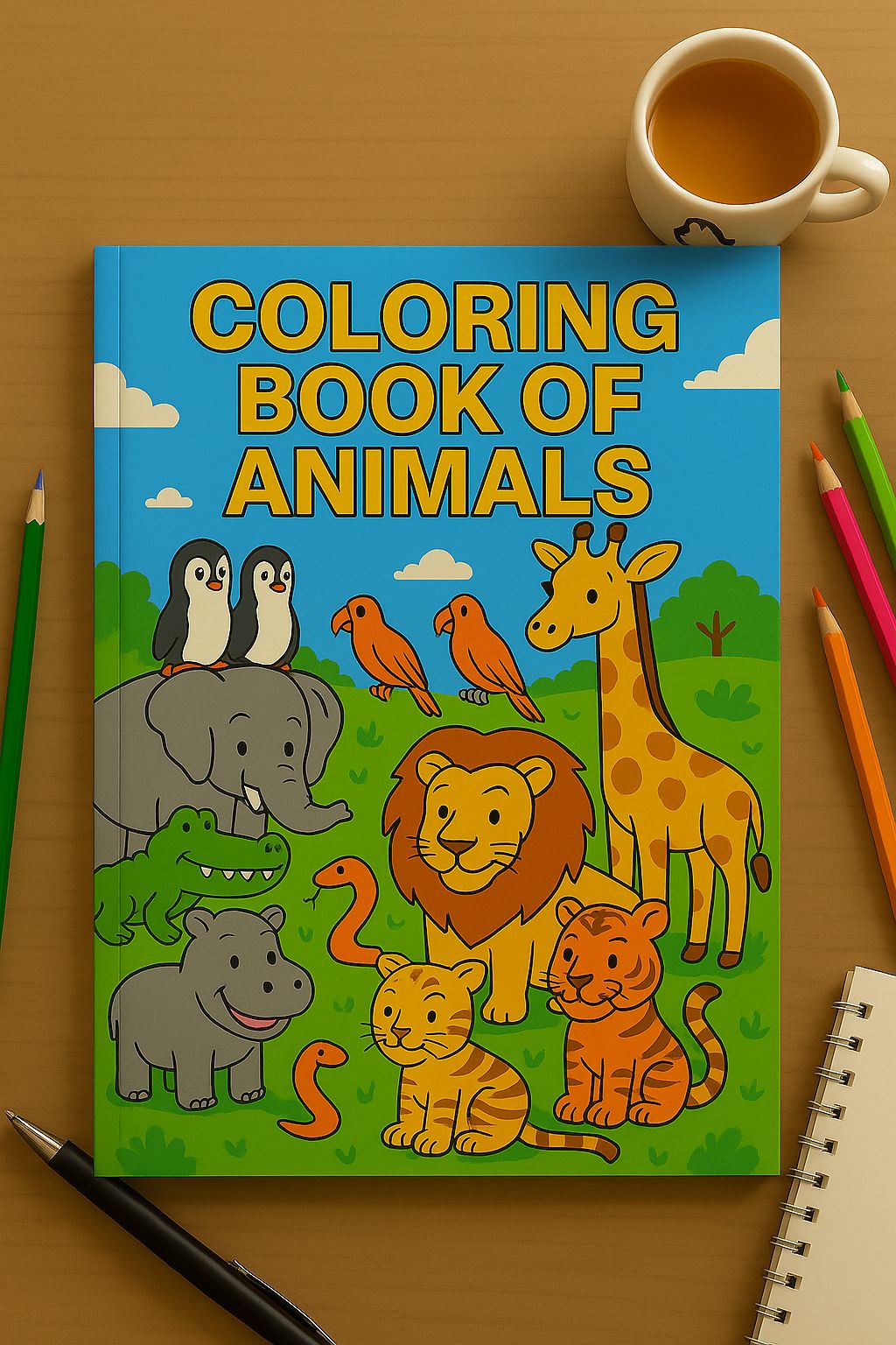 HAPPY ANIMALS COLORING BOOK