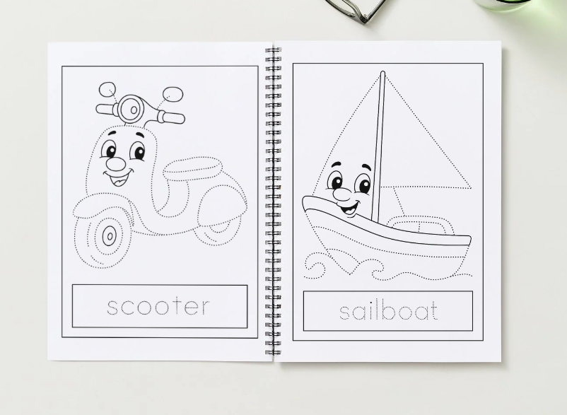 Coloring book/pages of vehicles-Connect the dots and color!