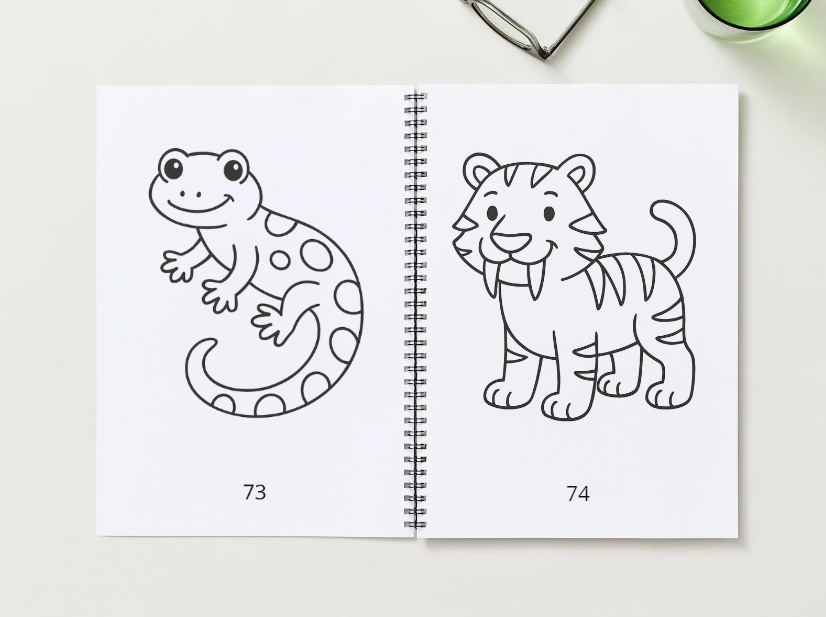 HAPPY ANIMALS COLORING BOOK