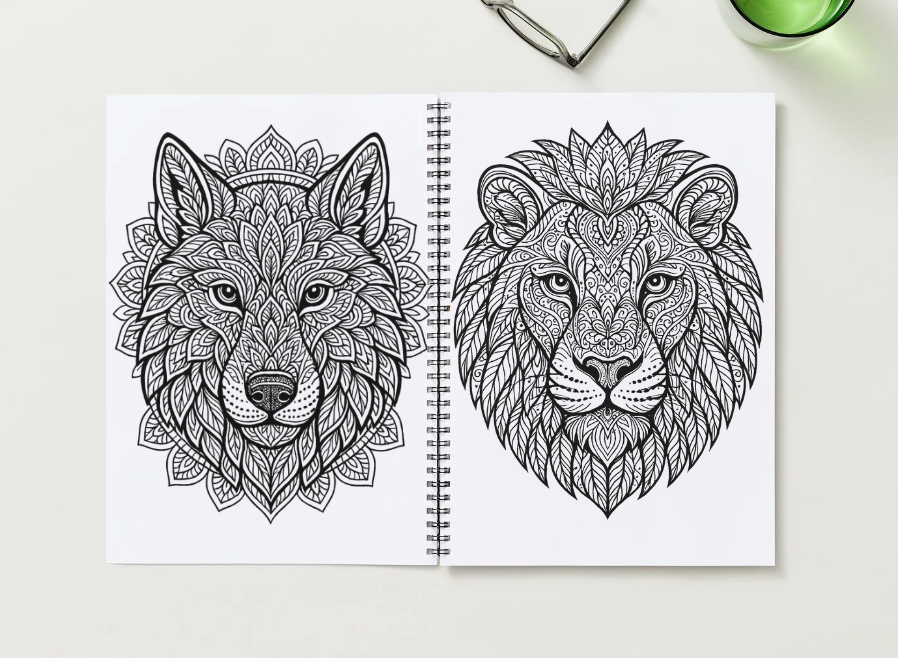 MANDALA ANIMALS COLORING PAGES/BOOK