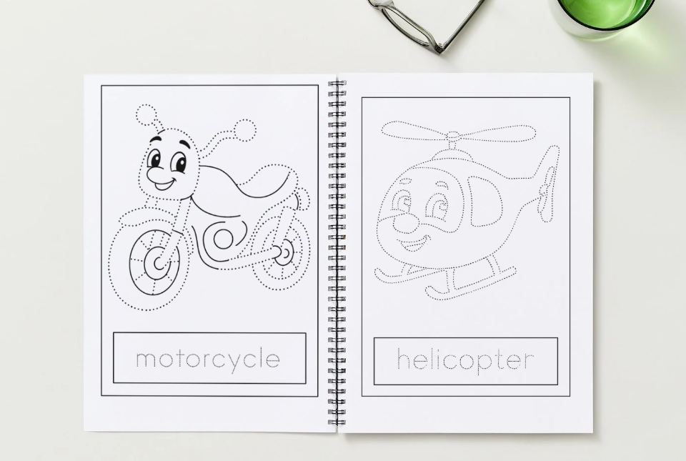 Coloring book/pages of vehicles-Connect the dots and color!