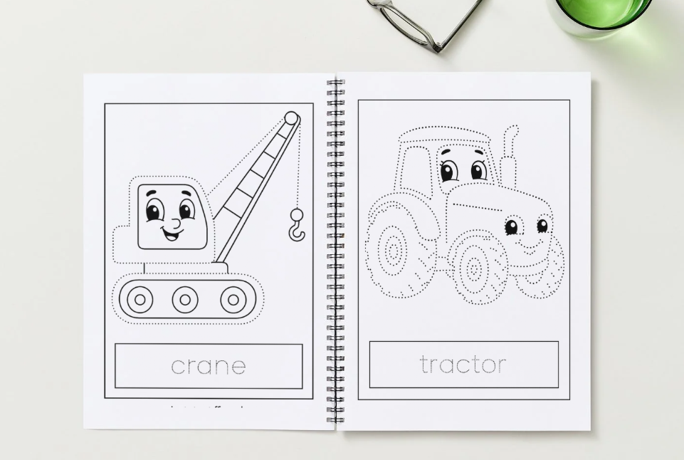 Coloring book/pages of vehicles-Connect the dots and color!